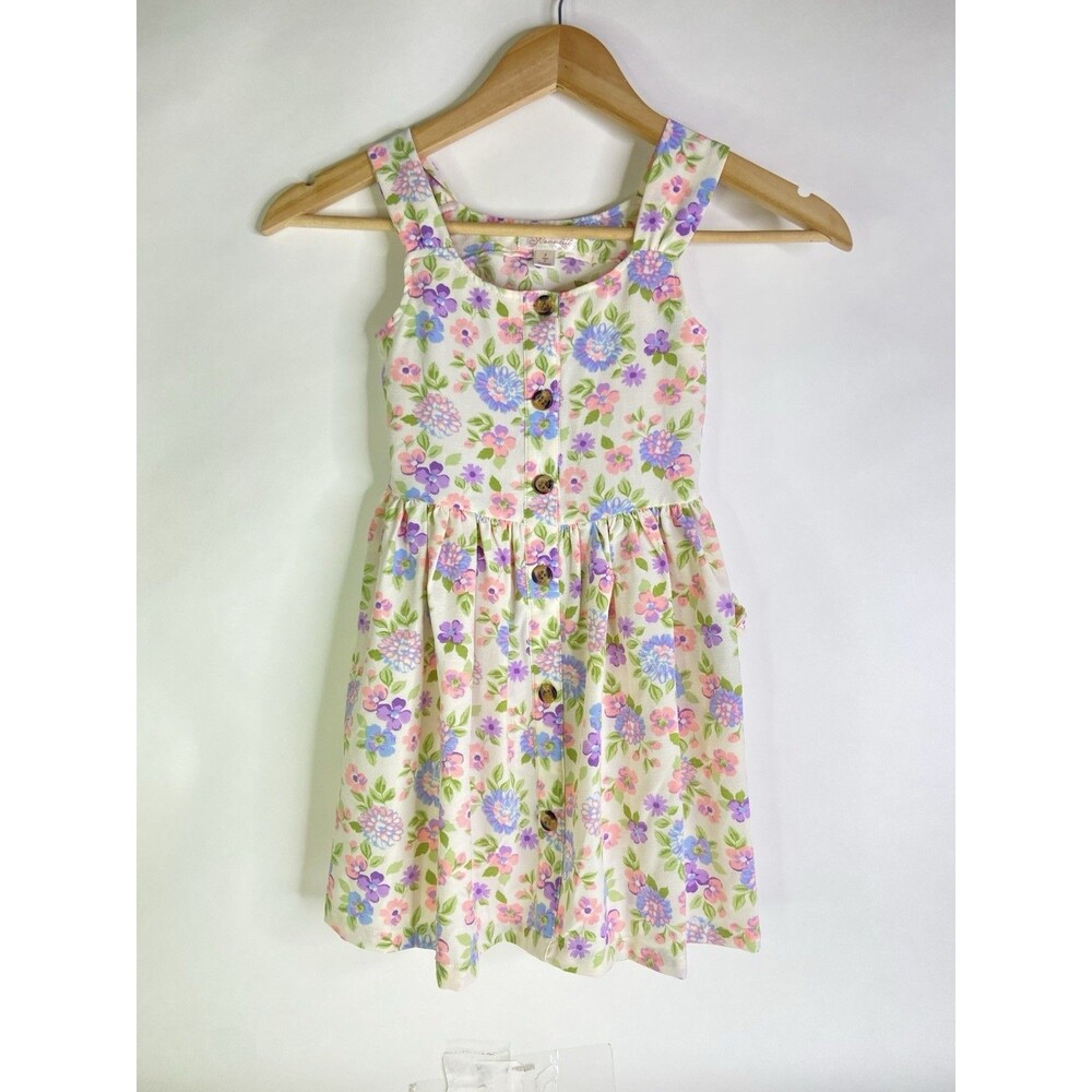 Nanette Floral Sleeveless Easter Spring Summer Button Shirt Dress Girls Size 5
